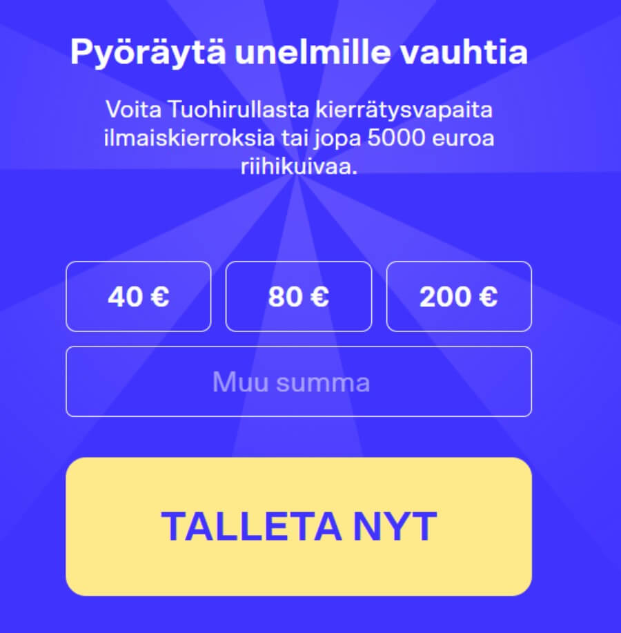 Tuohi Kasinon tervetuliaisbonus