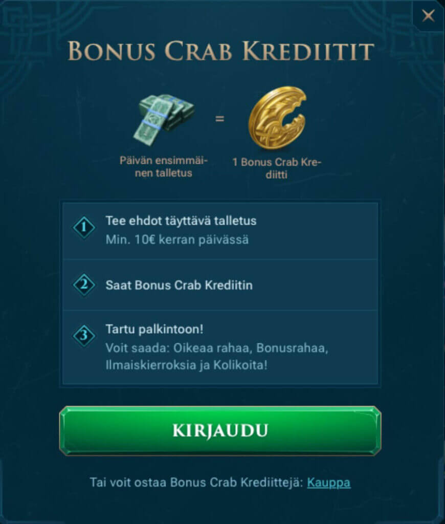 Slotuna bonus crab