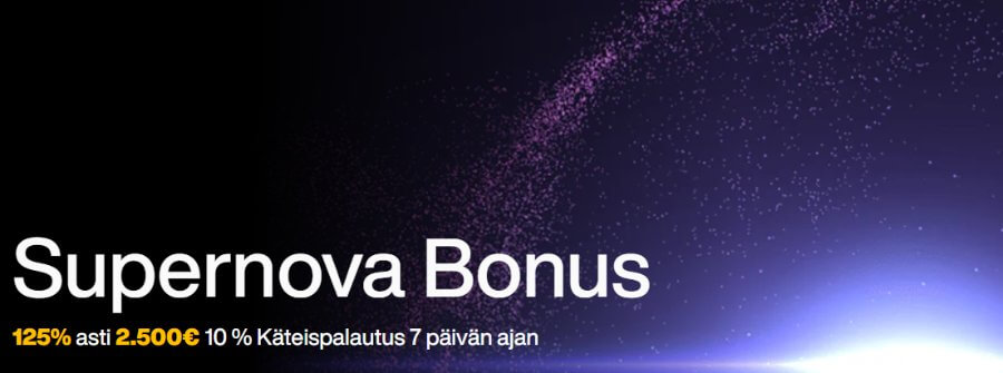 JustCasino Supernova tervetuliaisbonus