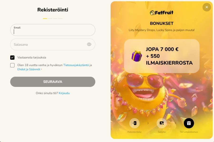 FatFruit Näin avaat pelitilin