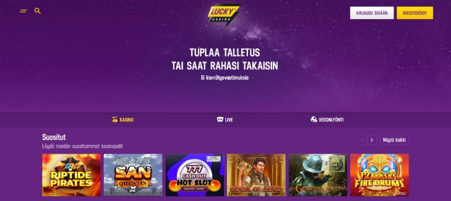 Lucky Casino etusivu