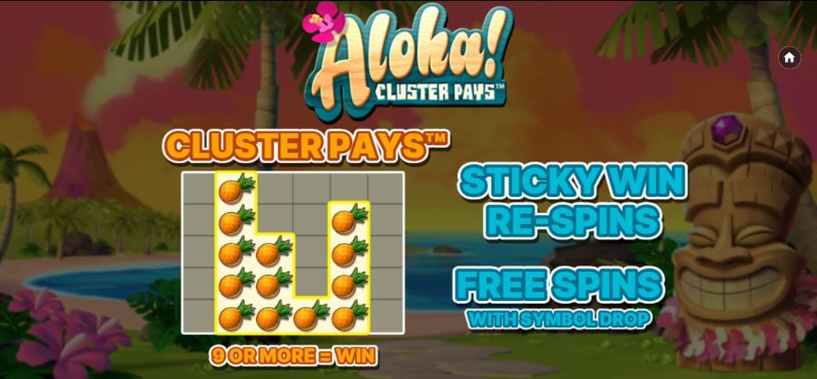 Aloha! Cluster Pays opening screen
