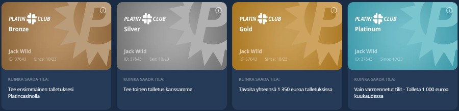 Platin Casino VIP-Ohjelma