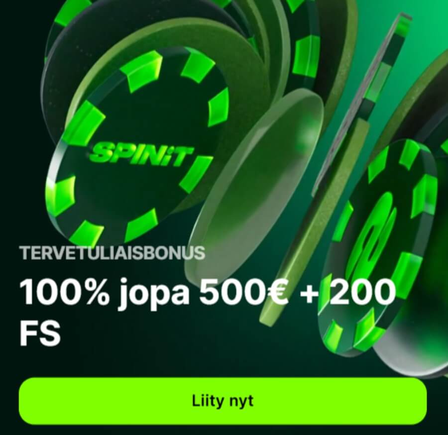 Spinit tervetuliaisbonus