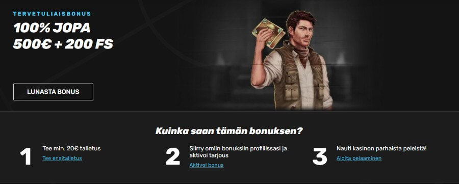 Sportuna Uuden pelaajan bonus 