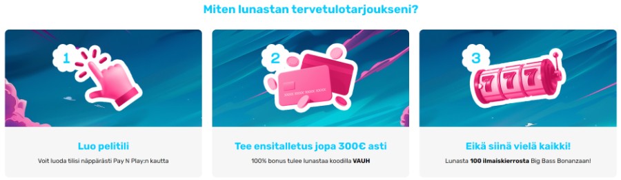 Vauhdikas bonus lunastaminen